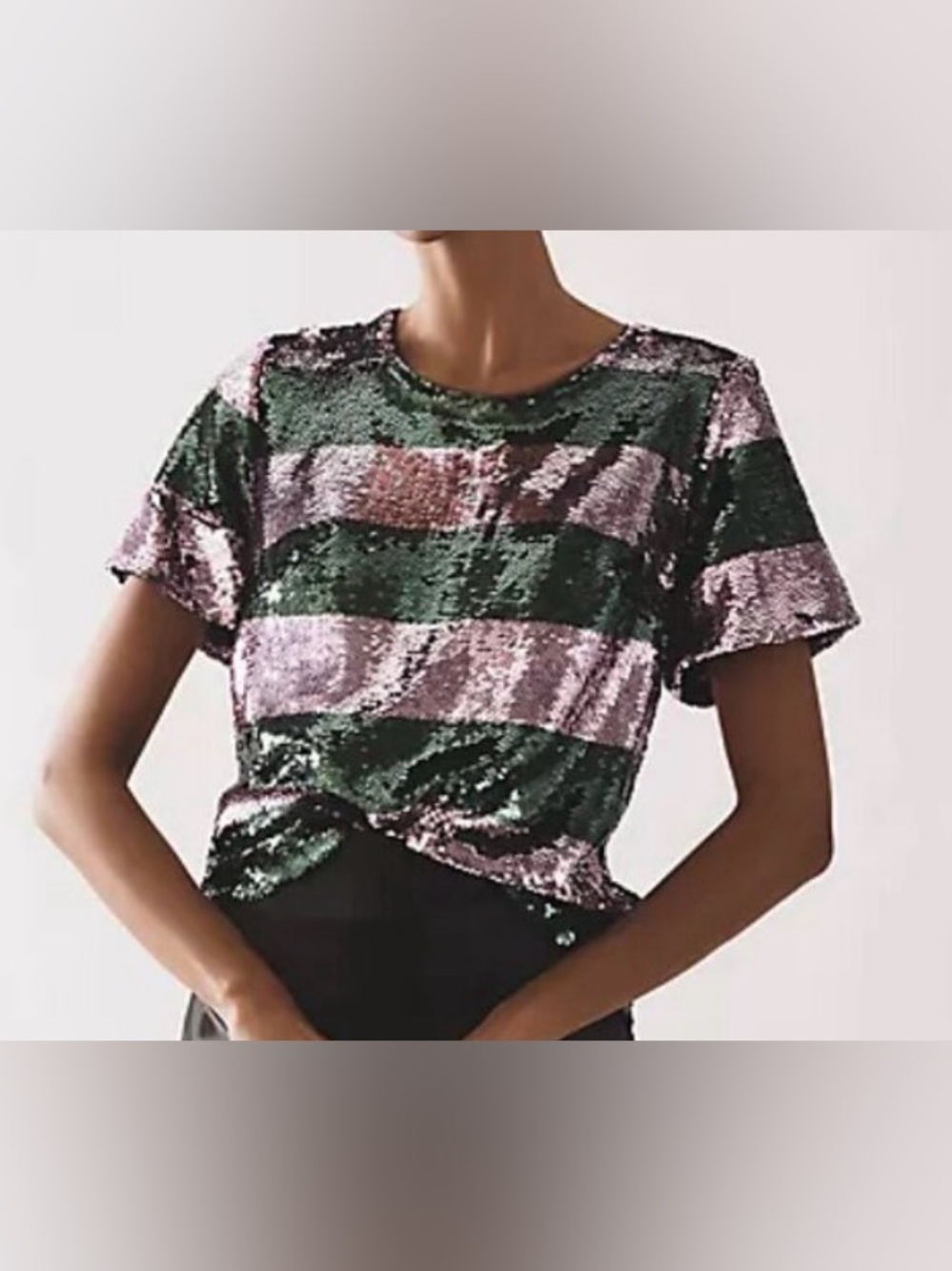 Maeve sequin striped shirt